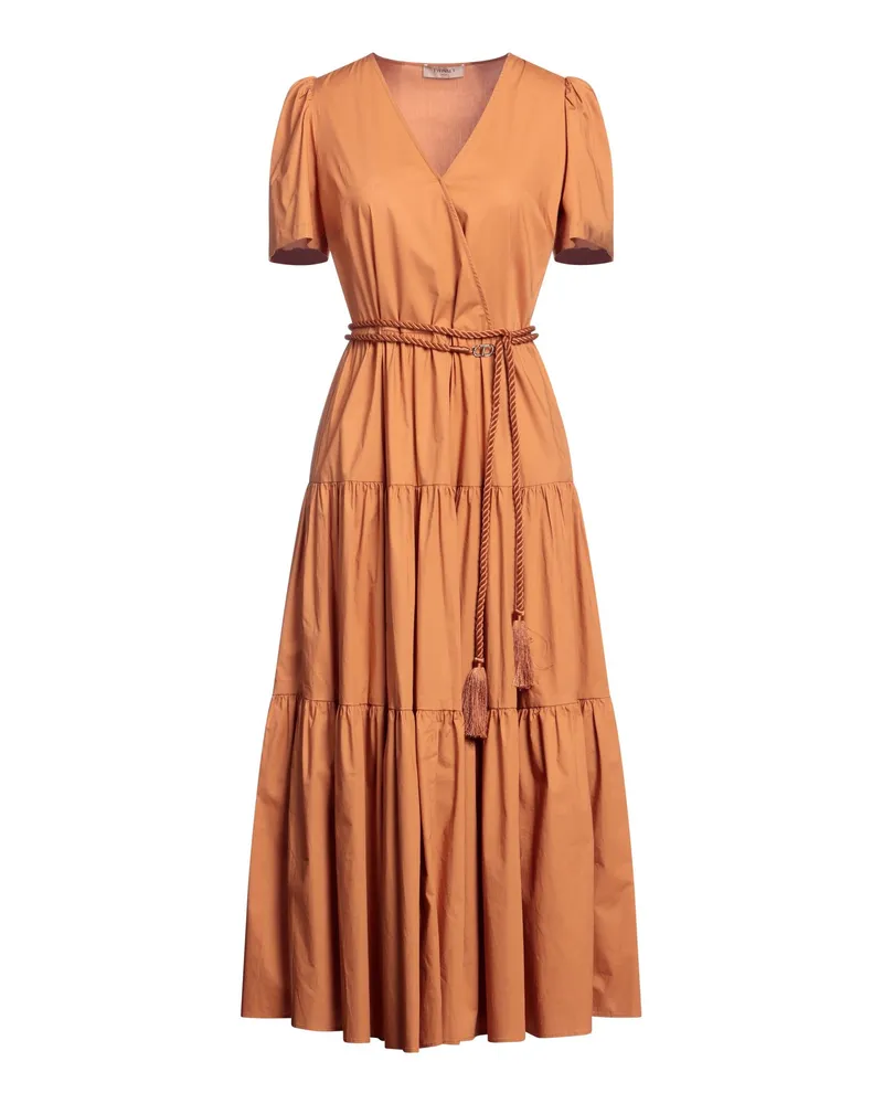 Twin-Set Maxi-Kleid Lederfarben