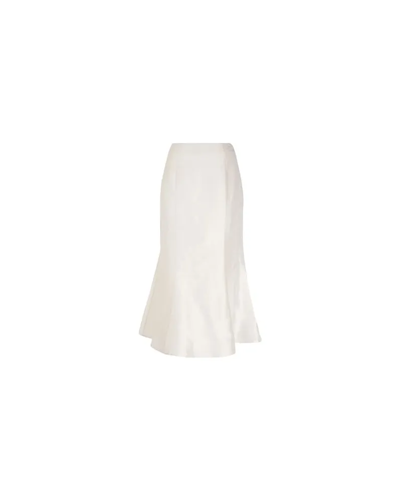 8 by Yoox SILK-SHANTUNG HIGH-WAIST FLARED MIDI SKIRT  - HOSEN & RÖCKE - Midi-Röckeauf YOOX.COM Elfenbein