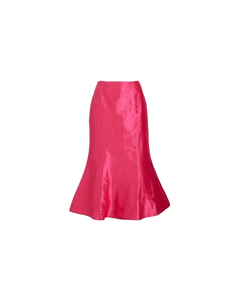 8 by Yoox SILK-SHANTUNG HIGH-WAIST FLARED MIDI SKIRT  - HOSEN & RÖCKE - Midi-Röckeauf YOOX.COM Fuchsia