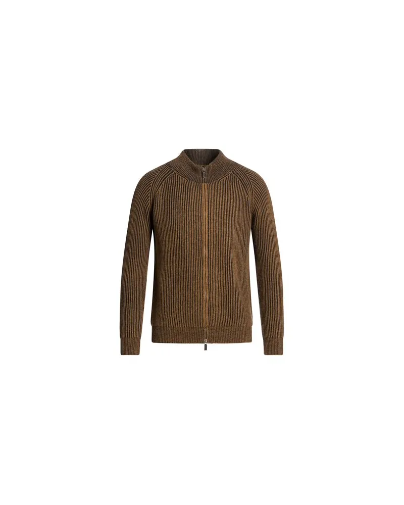 MOORER STRICKWAREN - Strickjackenauf YOOX.COM Kamel