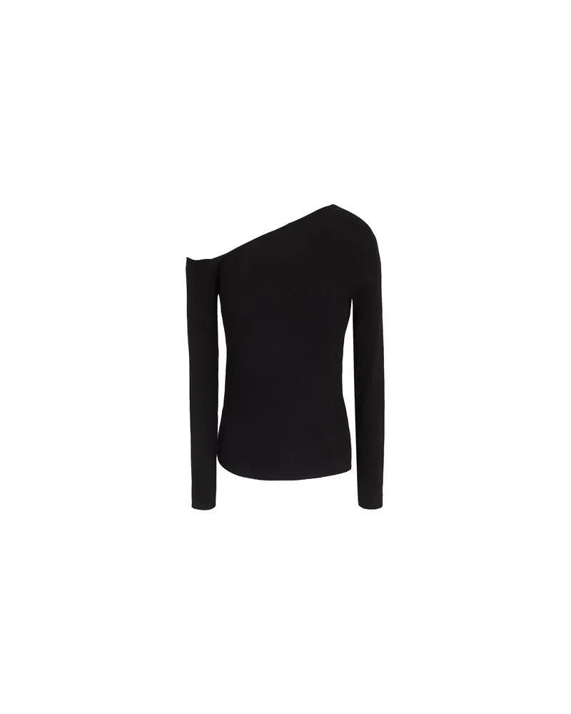 8 by Yoox VISCOSE BLEND COLD SHOULDER LONG SLEEVE TOP  - STRICKWAREN - Pulloverauf YOOX.COM Schwarz