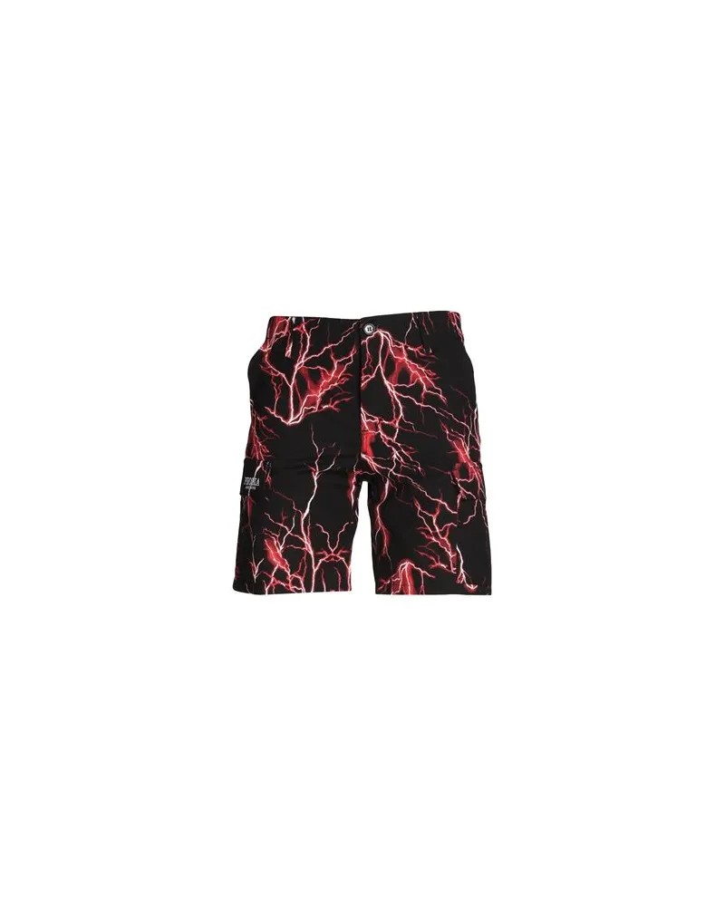 Phobia Archive BLACK CARGO SHORTS WITH RED ALL OVER LIGHTNING  - HOSEN & RÖCKE - Shorts & Bermudashortsauf YOOX.COM Schwarz