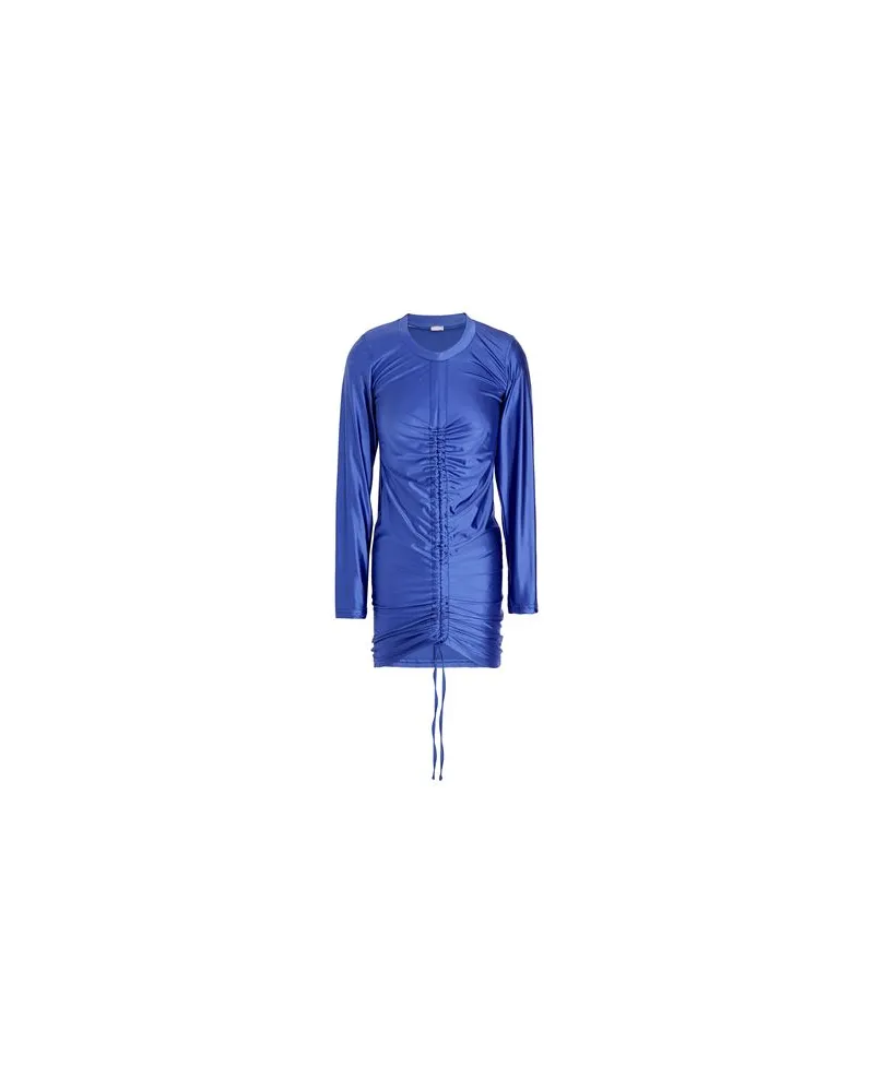 8 by Yoox SATIN RUFFLED FRONT L/SLEEVE MINI DRESS  - KLEIDER - Mini-Kleiderauf YOOX.COM Blau