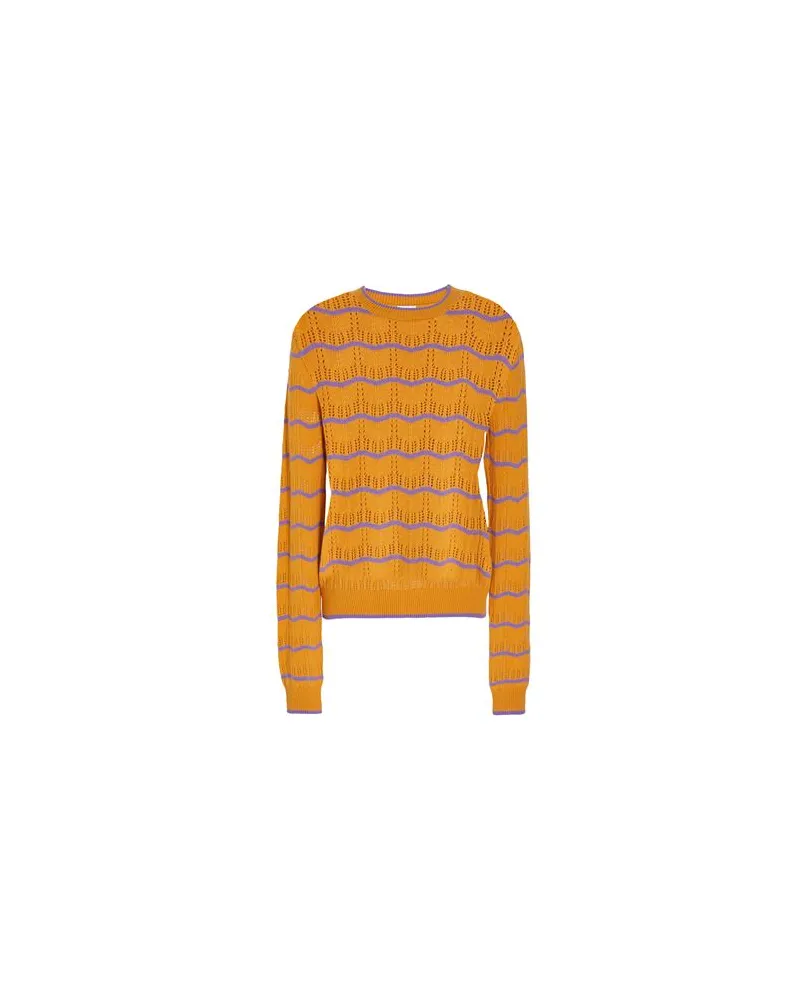 8 by Yoox COTTON BLEND STRIPED JUMPER  - STRICKWAREN - Pulloverauf YOOX.COM Mandarine