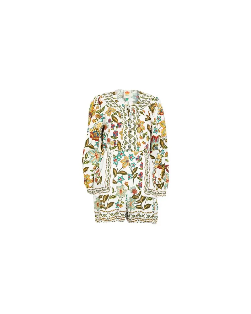 FARM Rio BOTANICALS OFF-WHITE ROMPER  - OVERALLS - Playsuitsauf YOOX.COM Weiß
