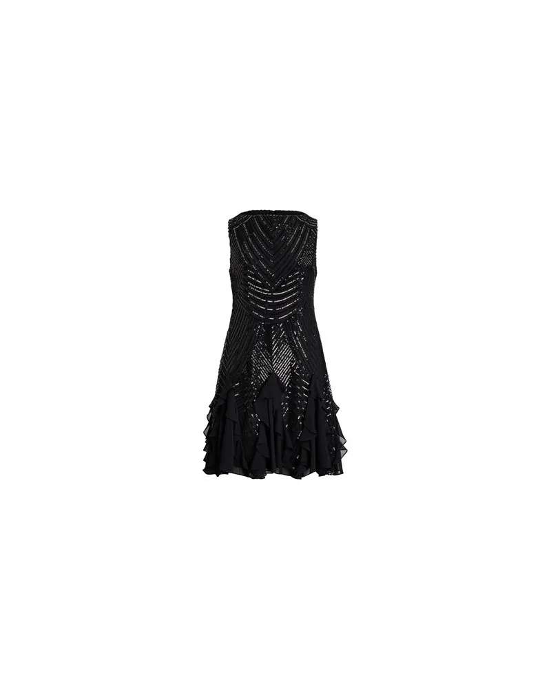 Ralph Lauren RUFFLE-TRIM SEQUINED COCKTAIL DRESS  - KLEIDER - Mini-Kleiderauf YOOX.COM Schwarz