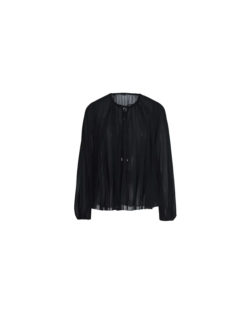 8 by Yoox PLEATED CHIFFON TOP   - TOPS - Topsauf YOOX.COM Schwarz