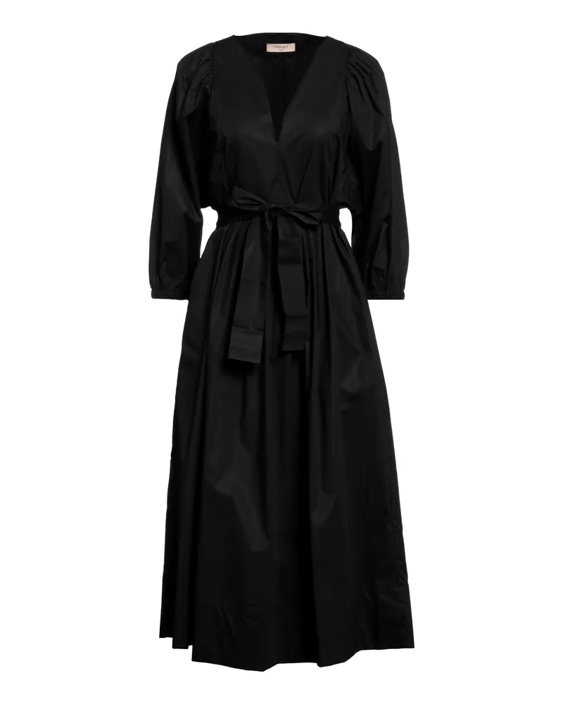 Twin-Set Midi-Kleid Schwarz