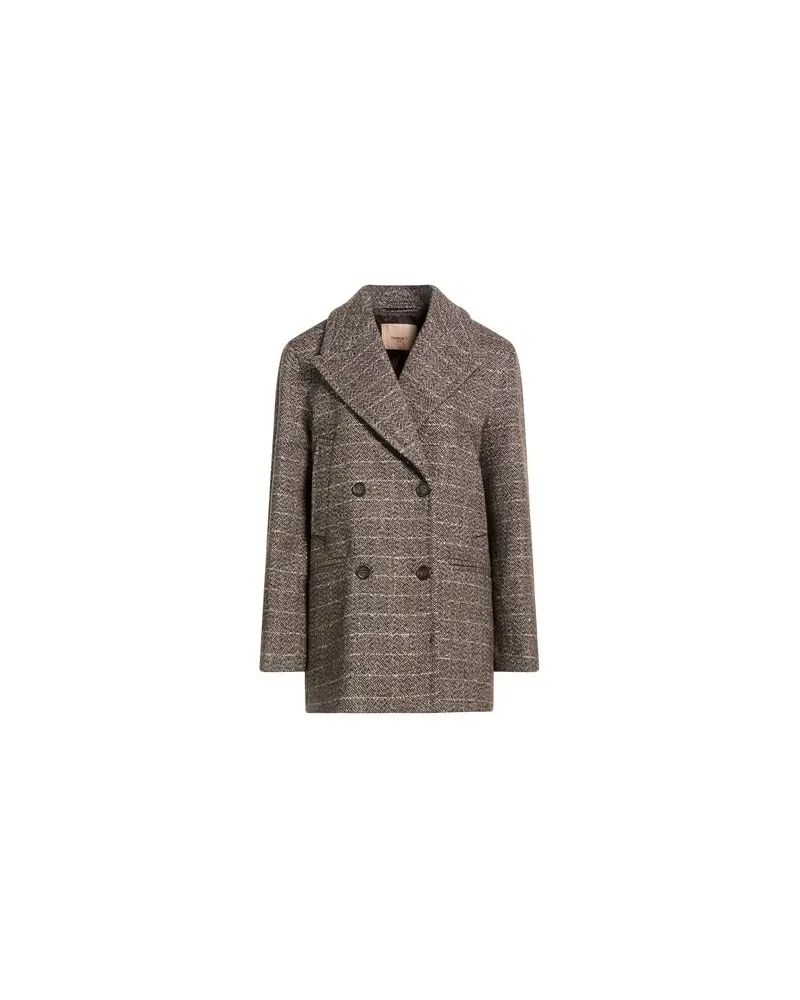 Twin-Set JACKEN & MÄNTEL - Mäntelauf YOOX.COM Dunkelbraun
