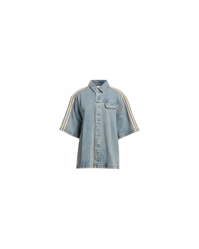 adidas P ESS DENIM SS  - TOPS - Hemdenauf YOOX.COM Blau