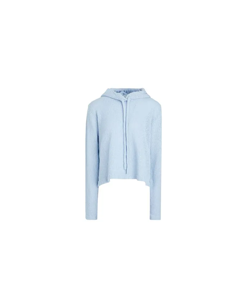 8 by Yoox BRUSHED KNIT CROPPED HOODIE  - STRICKWAREN - Pulloverauf YOOX.COM Himmelblau