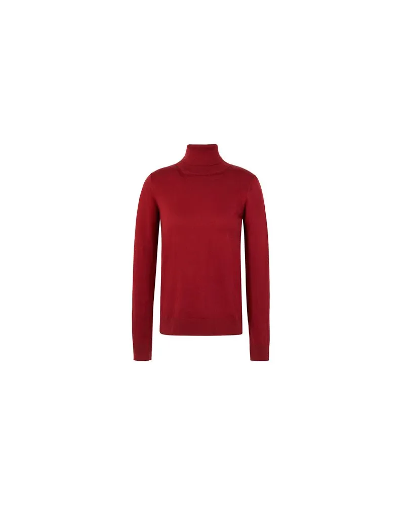 8 by Yoox ORGANIC COTTON-SILK BLEND KNIT ROLL-NECK SWEATER  - STRICKWAREN - Rollkragenpulloverauf YOOX.COM Bordeaux
