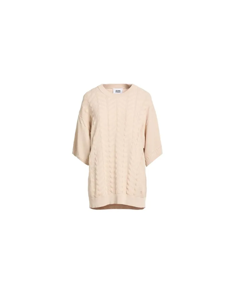 Alpha Studio STRICKWAREN - Pulloverauf YOOX.COM Beige