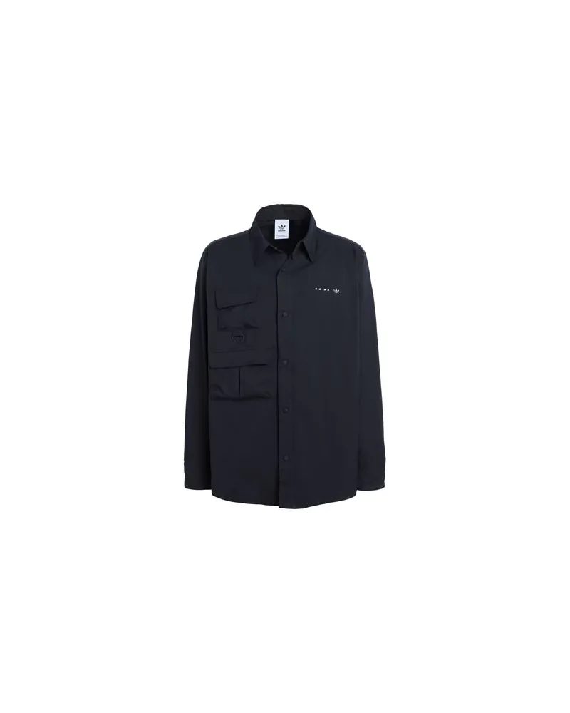 adidas LS OVERSHIRT  - TOPS - Hemdenauf YOOX.COM Schwarz