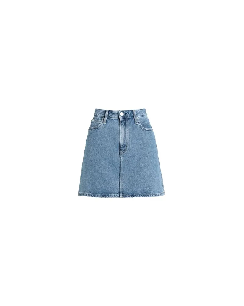 Calvin Klein HIGH RISE MINI SKIRT   - HOSEN & RÖCKE - Jeansröckeauf YOOX.COM Blau