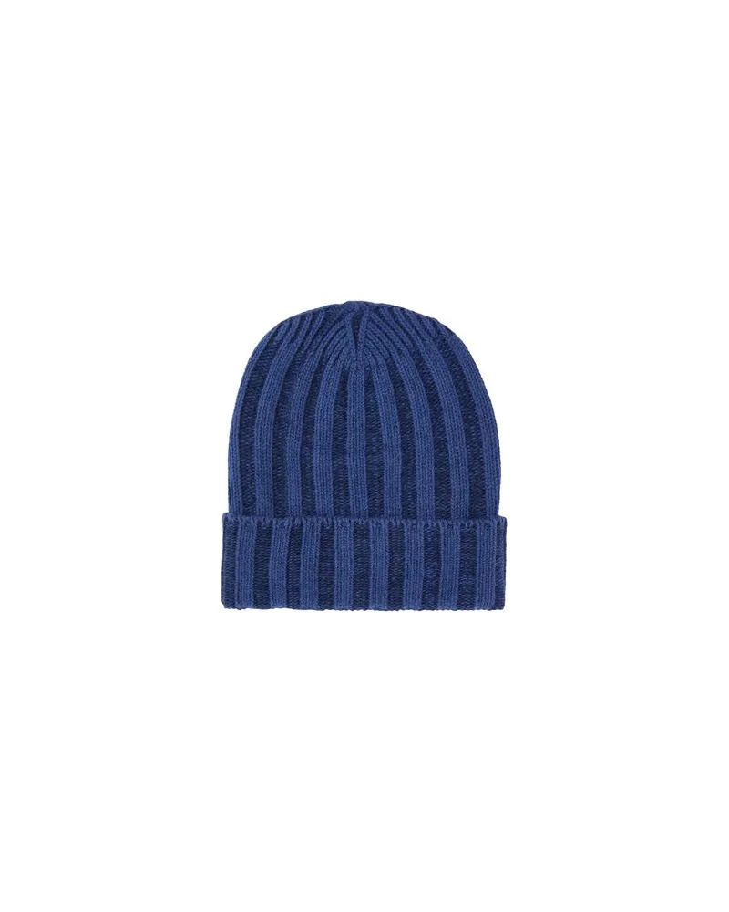8 by Yoox RECYCLED WOOL KNIT DOUBLE COLOR BEANIE  - ACCESSOIRES - Mützen & Hüteauf YOOX.COM Blau