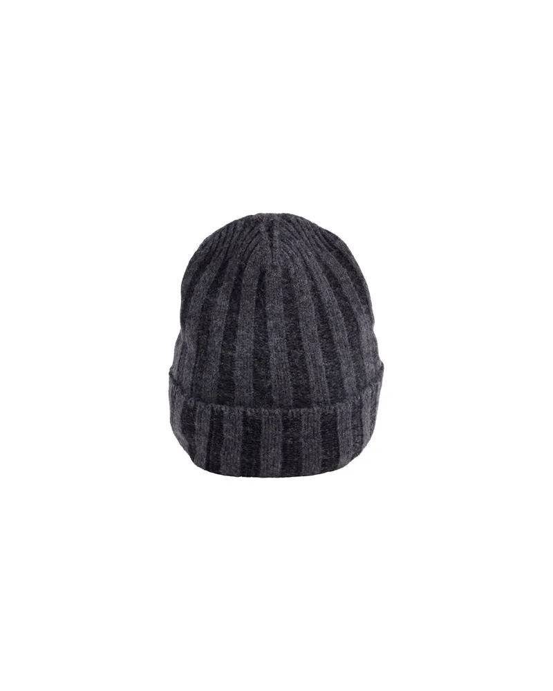 8 by Yoox RECYCLED WOOL KNIT DOUBLE COLOR BEANIE  - ACCESSOIRES - Mützen & Hüteauf YOOX.COM Schwarz