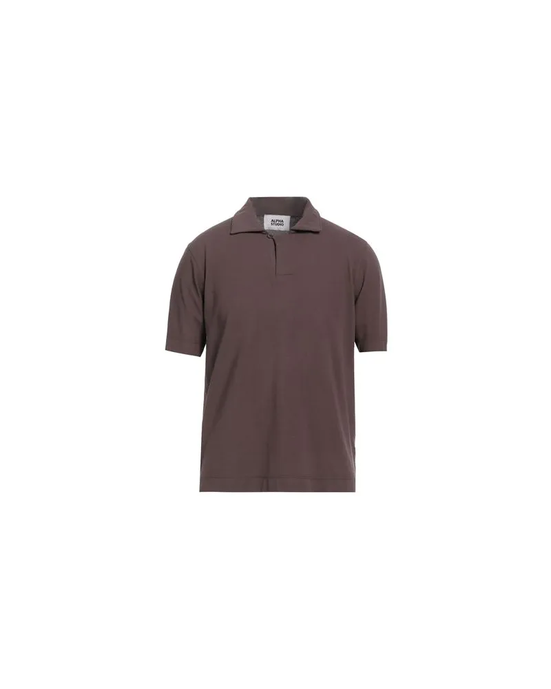Alpha Studio TOPS - Poloshirtsauf YOOX.COM Schokobraun