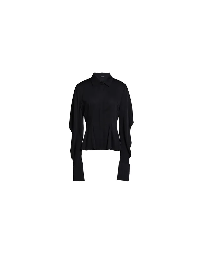 8 by Yoox SATIN LONG-SLEEVED SHIRT   - TOPS - Hemdenauf YOOX.COM Schwarz
