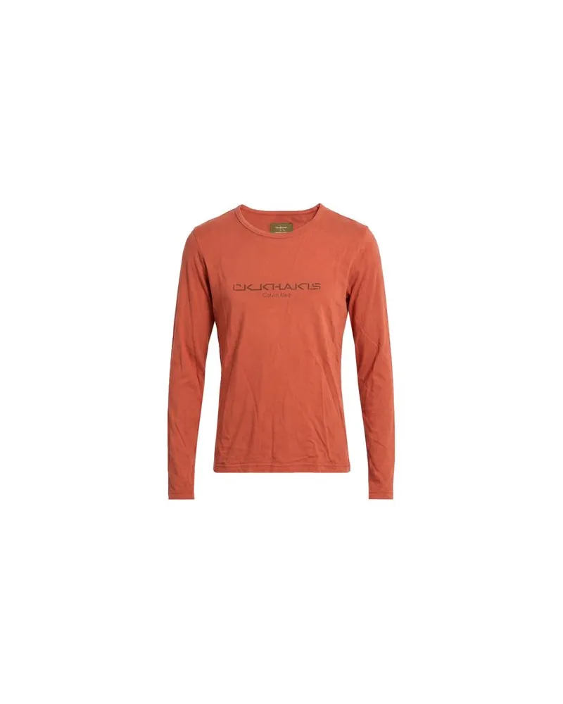 Calvin Klein KHAKIS COLLECTION - TOPS - T-shirtsauf YOOX.COM Rostrot