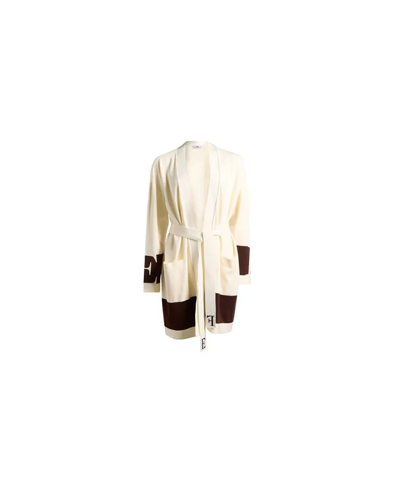 Elisabetta Franchi STRICKWAREN - Strickjackenauf YOOX.COM Cremeweiß