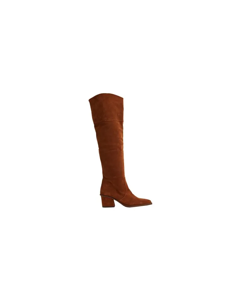 8 by Yoox SPLIT LEATHER OVER THE KNEE WESTERN BOOT  - SCHUHE - Stiefelauf YOOX.COM Braun