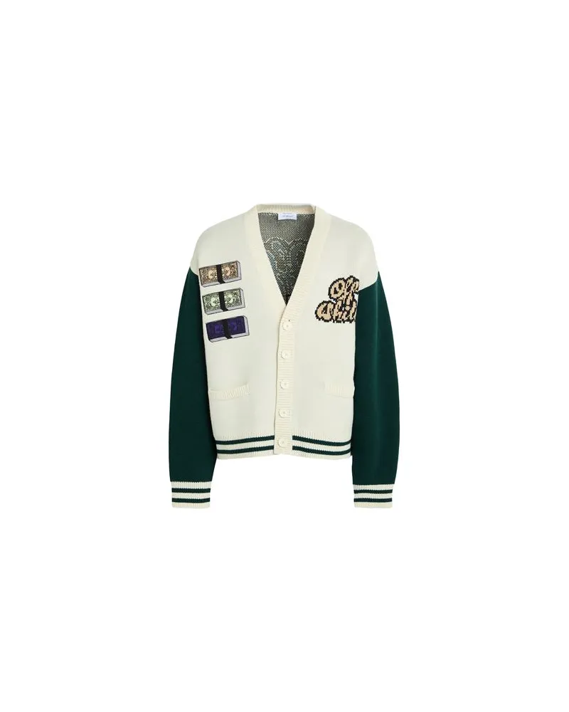 OFF-WHITE STRICKWAREN - Strickjackenauf YOOX.COM Cremeweiß