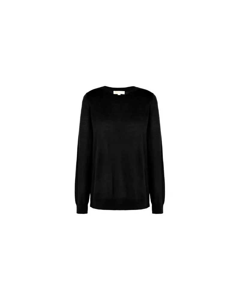 Michael Kors FINE MERINO SOLID CRW  - STRICKWAREN - Pulloverauf YOOX.COM Schwarz