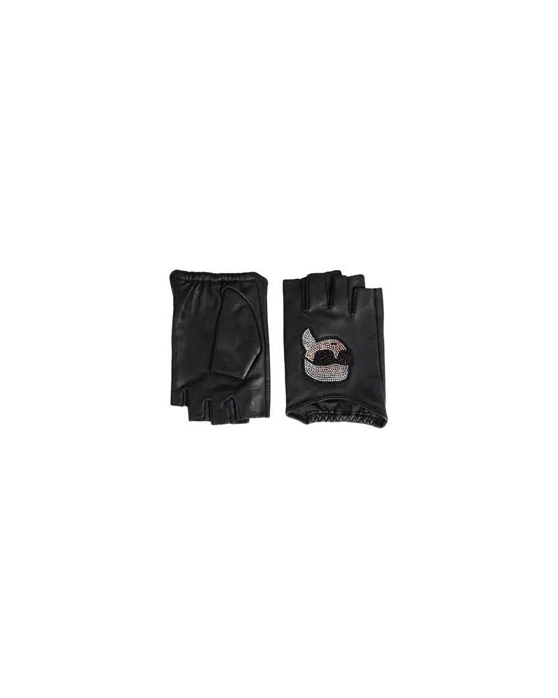 Karl Lagerfeld K/IKONIK 2.0 RHNSTN FL GLOVE - ACCESSOIRES - Handschuheauf YOOX.COM Schwarz