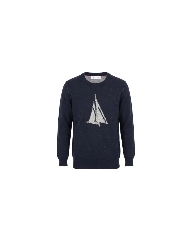 Brunello Cucinelli STRICKWAREN - Pulloverauf YOOX.COM Marineblau