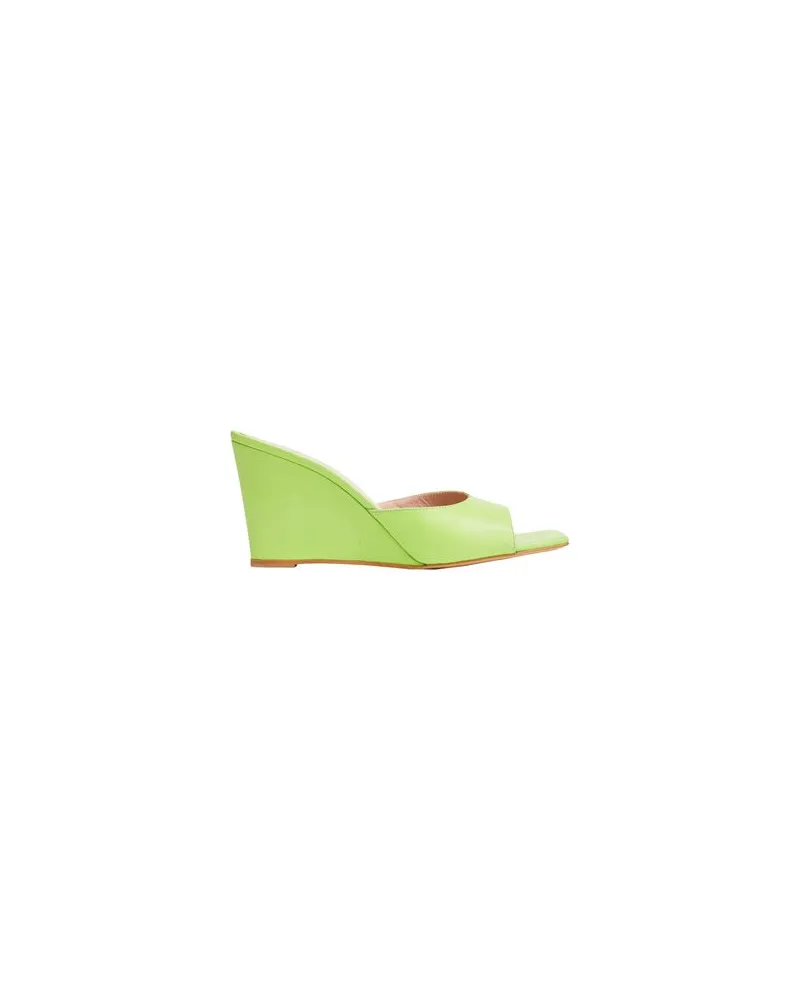 8 by Yoox SQUARE TOE LEATHER WEDGES  - SCHUHE - Sandalenauf YOOX.COM Limettengrün