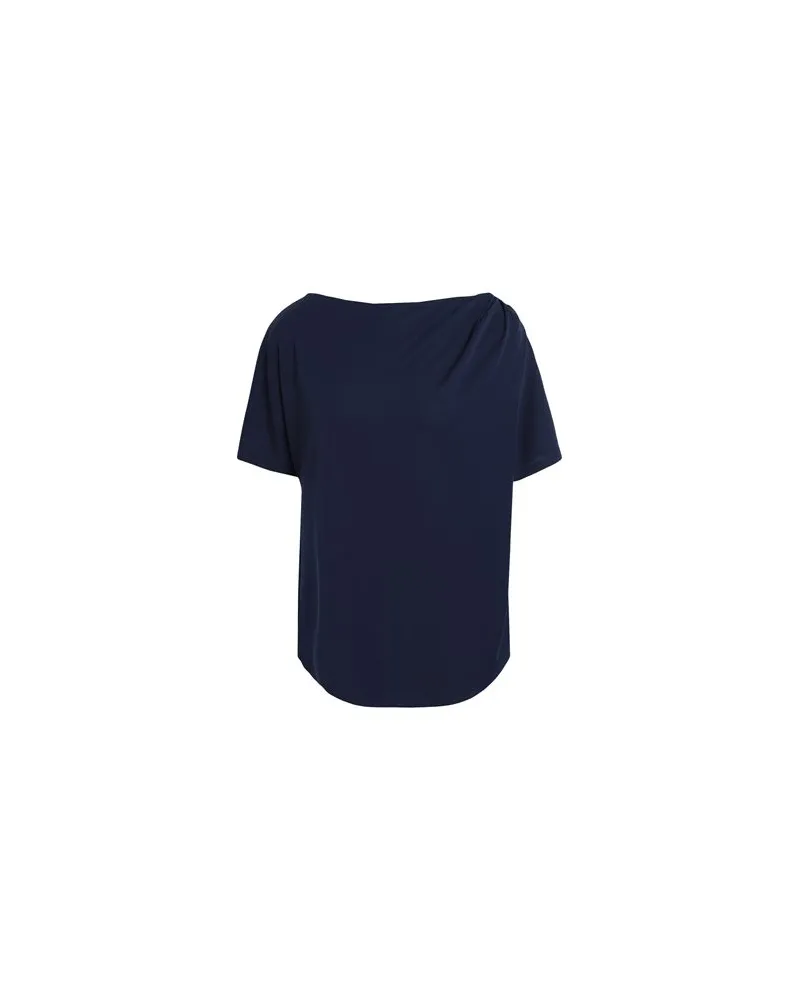 Ralph Lauren PLEATED STRETCH JERSEY TEE  - TOPS - T-shirtsauf YOOX.COM Marineblau