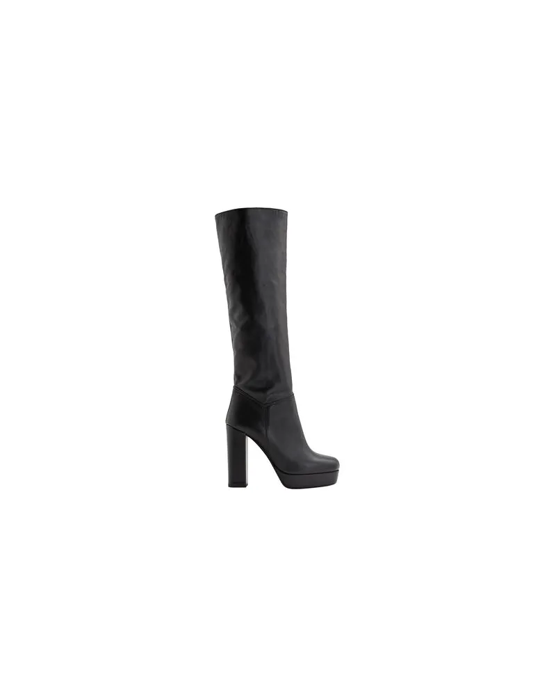 8 by Yoox LEATHER PLATFORM TALL BOOTS - SCHUHE - Stiefelauf YOOX.COM Schwarz