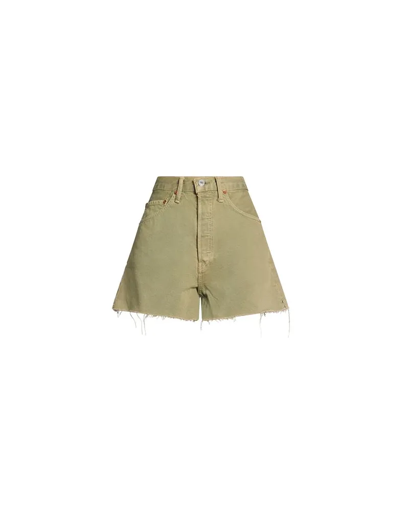 RE/DONE HOSEN & RÖCKE - Jeansshortsauf YOOX.COM Militärgrün