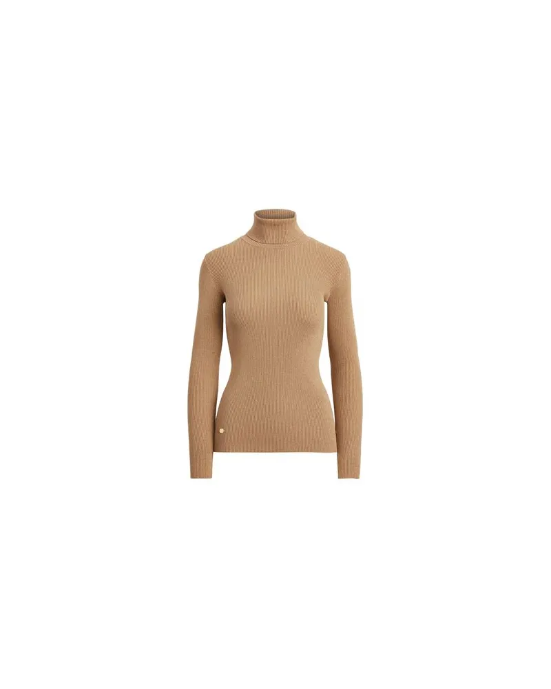 Ralph Lauren RIBBED TURTLENECK SWEATER  - STRICKWAREN - Rollkragenpulloverauf YOOX.COM Sand