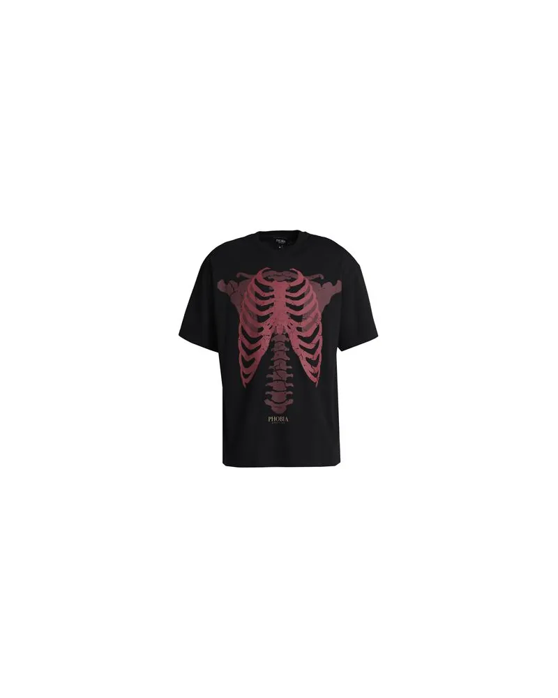 Phobia Archive T-SHIRT WITH RED SKELETON   - TOPS - T-shirtsauf YOOX.COM Schwarz