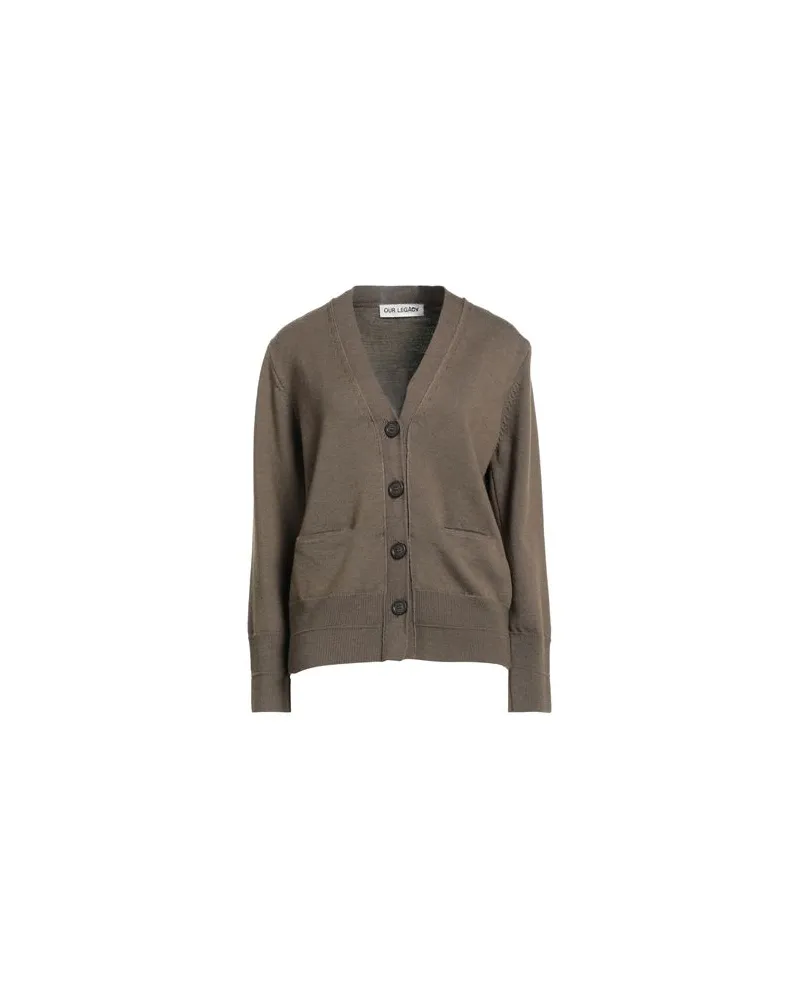 Our Legacy STRICKWAREN - Strickjackenauf YOOX.COM Khaki