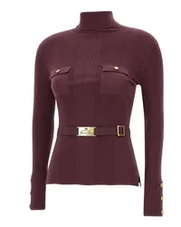 Elisabetta Franchi Rollkragenpullover Ziegelrot