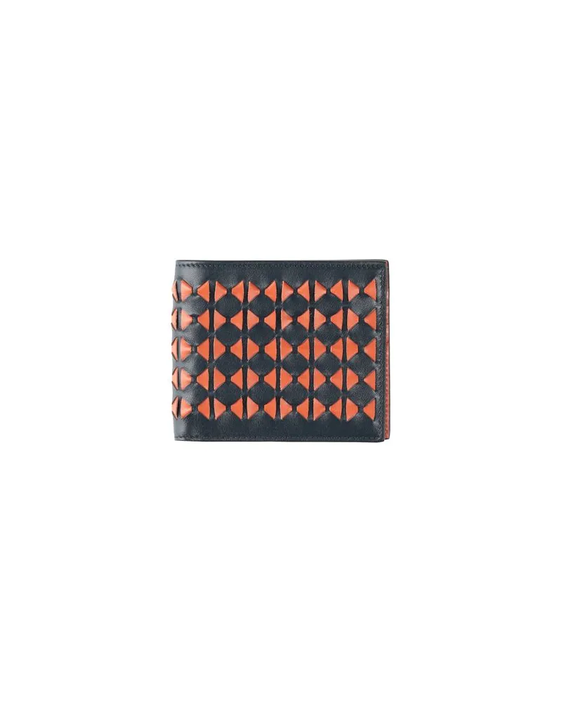 Serapian BILLFOLD 8CC MOSAICO BLACK/AMARANTH  - Kleinlederwaren - Brieftaschenauf YOOX.COM Rostrot