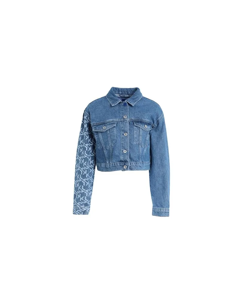 Karl Lagerfeld KLJ MONOGRAM BOXY DENIM JACKET  - JACKEN & MÄNTEL - Jeansjacken/Mäntelauf YOOX.COM Blau