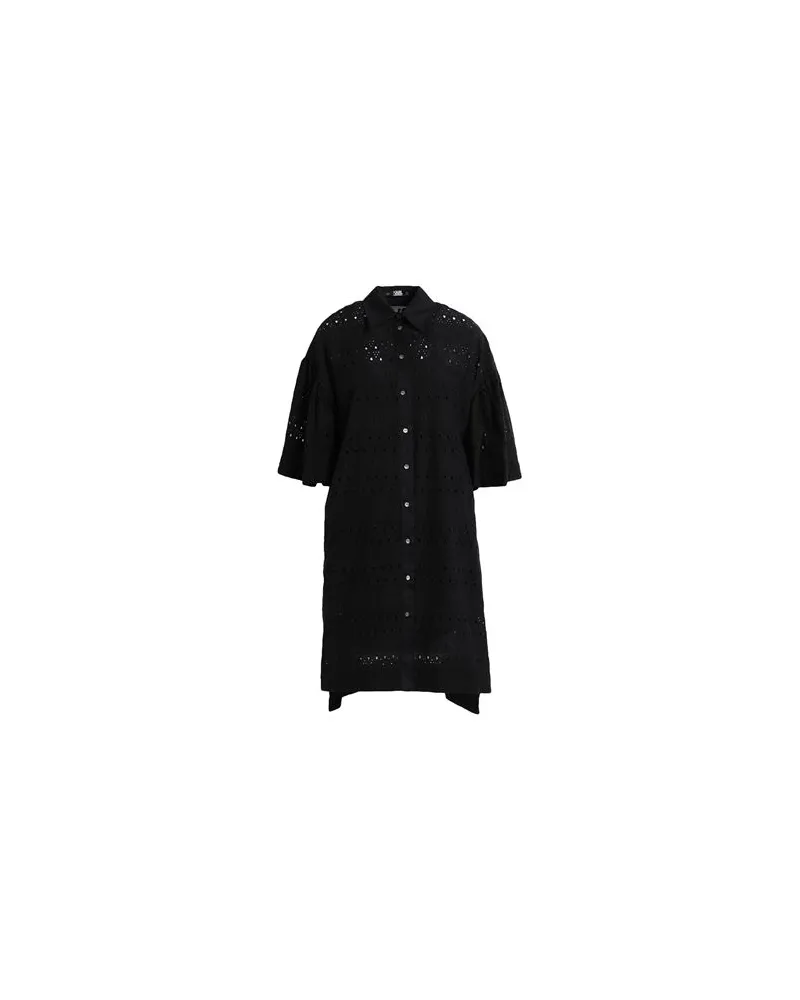 Karl Lagerfeld SSLV EMBROIDERY SHIRT DRESS  - KLEIDER - Mini-Kleiderauf YOOX.COM Schwarz