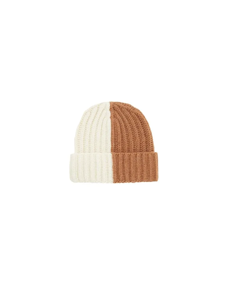 8 by Yoox RECYCLED WOOL BICOLOR BEANIE  - ACCESSOIRES - Mützen & Hüteauf YOOX.COM Cremeweiß