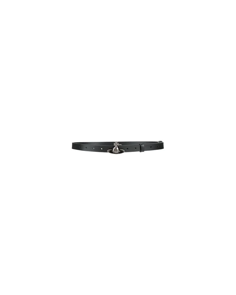 Vivienne Westwood SMALL ORB BUCKLE BELT/GUNMETAL  - Kleinlederwaren - Gürtelauf YOOX.COM Schwarz