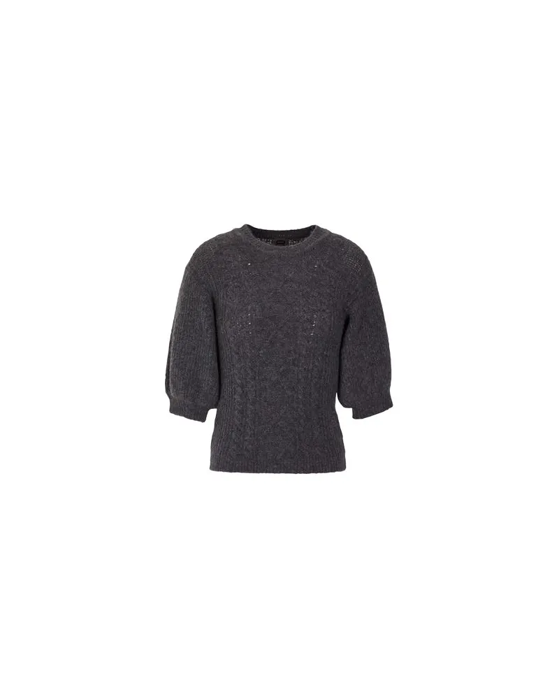 8 by Yoox BRUSHED CABLE KNIT SHORT SLEEVE CROPPED SWEATER - STRICKWAREN - Pulloverauf YOOX.COM Blei