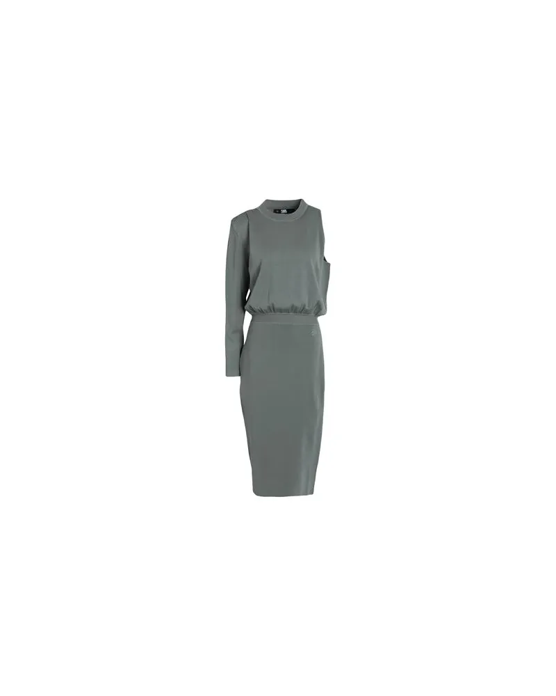 Karl Lagerfeld ASYMMETRIC KNIT DRESS  - KLEIDER - Midi-Kleiderauf YOOX.COM Militärgrün