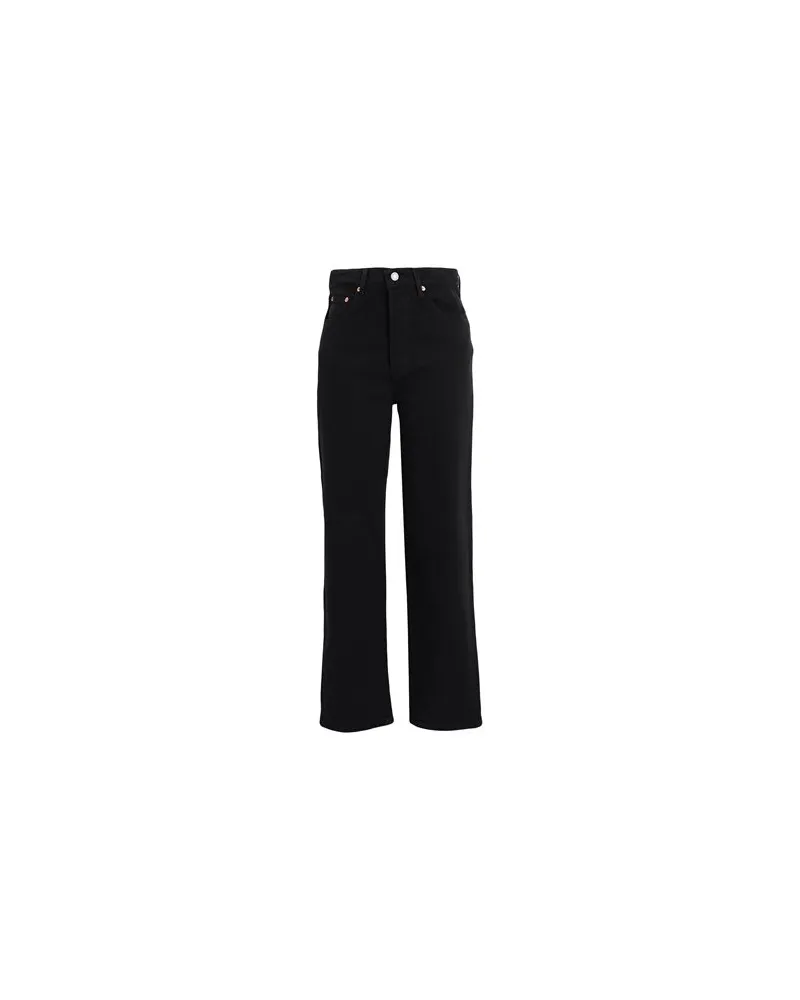 Levi's RIBCAGE STRAIGHT ANKLE  - HOSEN & RÖCKE - Jeanshosenauf YOOX.COM Schwarz