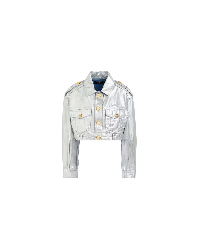 Balmain JACKEN & MÄNTEL - Jeansjacken/Mäntelauf YOOX.COM Silber