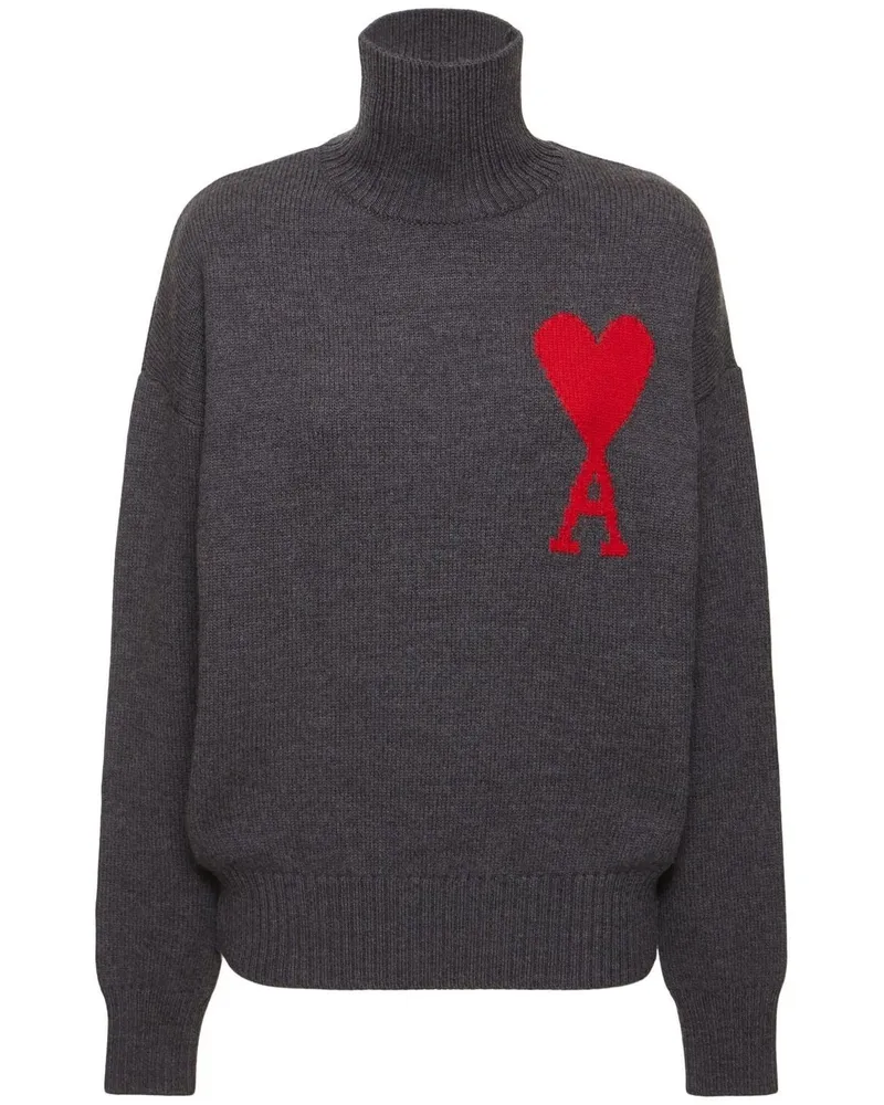 AMI Paris Rollkragenpullover Dunkelgrau