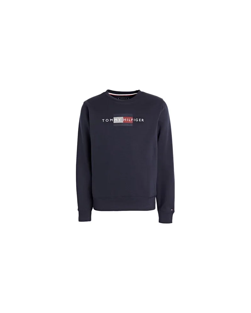Tommy Hilfiger LINES HILFIGER CREW-NECK KNIT - TOPS - Sweatshirtsauf YOOX.COM Nachtblau