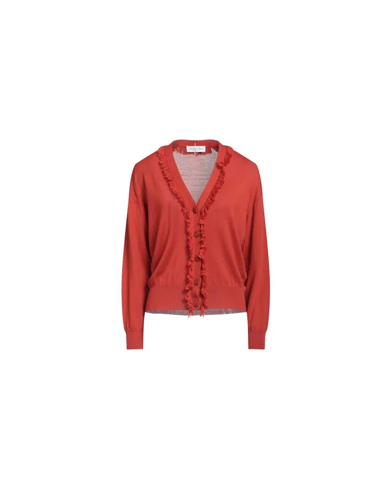 Caractère STRICKWAREN - Strickjackenauf YOOX.COM Rostrot
